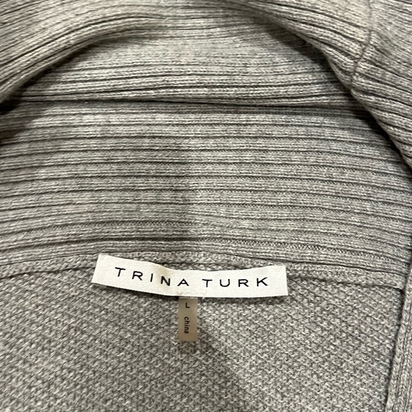 Trina Turk 100% Cotton Textured Waterfall Cardigan - Picture 2 of 8